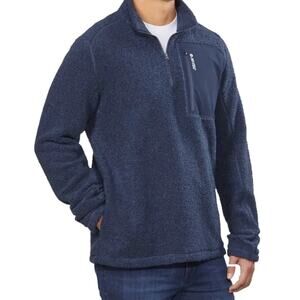 Men’s Zip Pullover Heat Resistance Comfort Stretch Fleece Size Large NWT